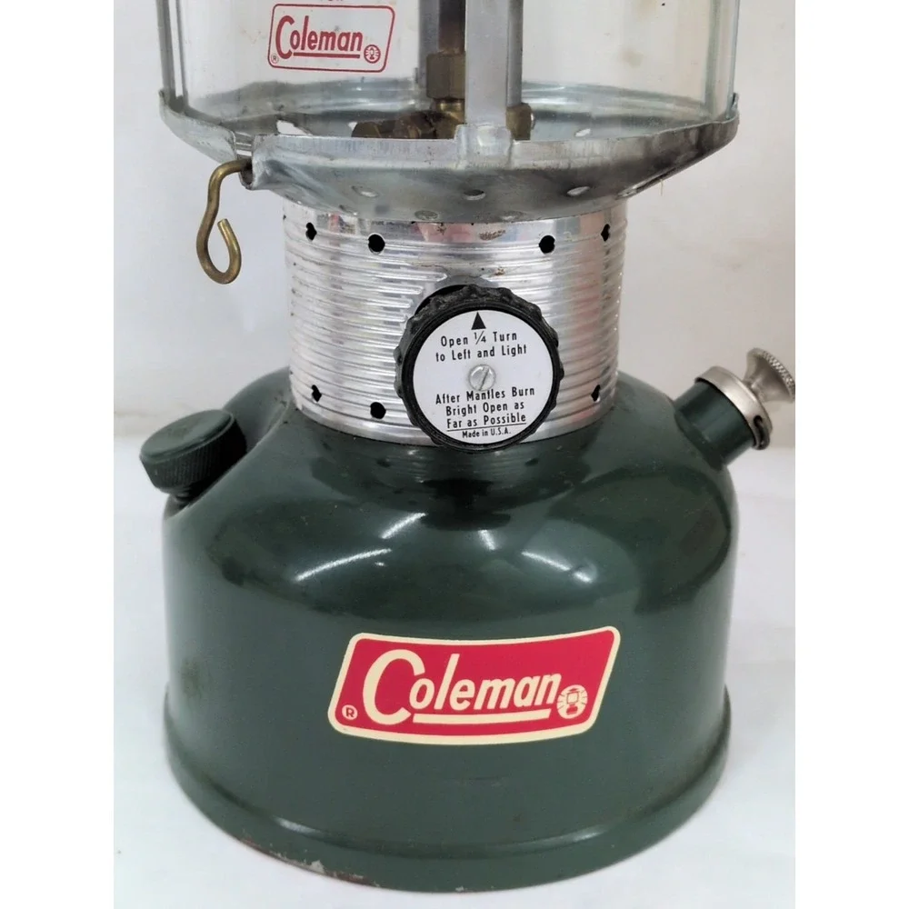 Green COLEMAN 220F 1 - 1971 Double Mantle 220F195 Lantern W/ Box Good Shape Camp